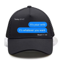 Load image into Gallery viewer, Tsunami “Its Your World” Embroidered Trucker Hat