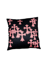 Cargar imagen en el visor de la galería, Tsunami Chrome Crosses Pillow - Salmon