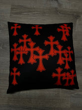 Cargar imagen en el visor de la galería, Tsunami Chrome Crosses Pillow - Fire Red