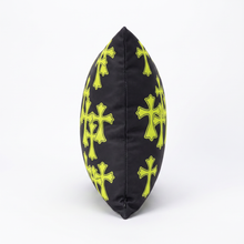 Cargar imagen en el visor de la galería, Tsunami Chrome Crosses Pillow - Neon Guts