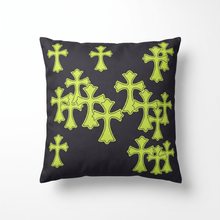 Cargar imagen en el visor de la galería, Tsunami Chrome Crosses Pillow - Neon Guts