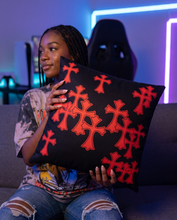 Load image into Gallery viewer, Tsunami Chrome Crosses Pillow - Fire Red