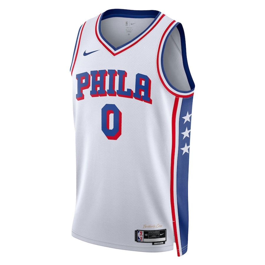 Tyrese Maxey White Philadelphia 76ers Jersey - Association Edition