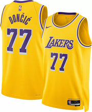 Load image into Gallery viewer, Los Angeles Lakers Luka Doncic #77 Yellow Icon Jersey
