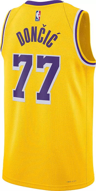 Los Angeles Lakers Luka Doncic #77 Yellow Icon Jersey