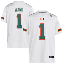 Cargar imagen en el visor de la galería, Cam Ward Miami Hurricanes White Football Jersey
