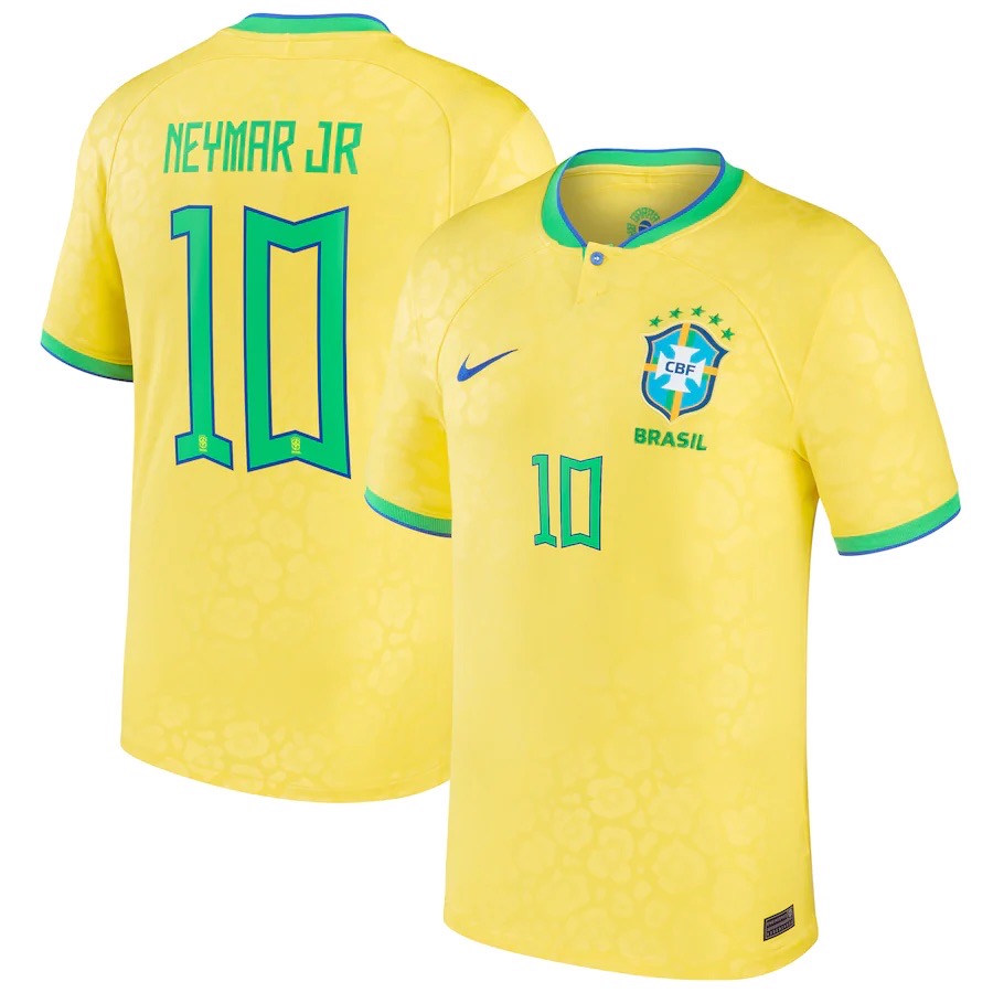 Neymar Jr. Brazil National Team Nike 2022/23 Home Breathe Stadium Jersey