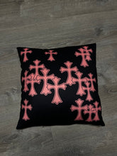 Cargar imagen en el visor de la galería, Tsunami Chrome Crosses Pillow  - Salmon
