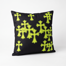 Cargar imagen en el visor de la galería, Tsunami Chrome Crosses Pillow - Neon Guts
