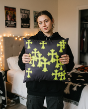 Cargar imagen en el visor de la galería, Tsunami Chrome Crosses Pillow - Neon Guts
