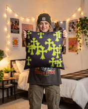Cargar imagen en el visor de la galería, Tsunami Chrome Crosses Pillow - Neon Guts
