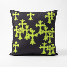Cargar imagen en el visor de la galería, Tsunami Chrome Crosses Pillow - Neon Guts
