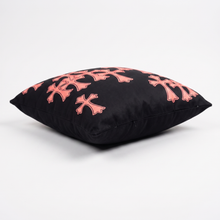 Load image into Gallery viewer, Tsunami Chrome Crosses Pillow  - Salmon
