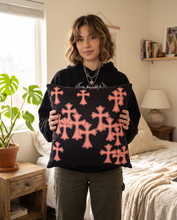 Load image into Gallery viewer, Tsunami Chrome Crosses Pillow  - Salmon
