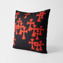 Load image into Gallery viewer, Tsunami Chrome Crosses Pillow - Fire Red
