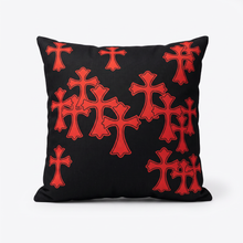Load image into Gallery viewer, Tsunami Chrome Crosses Pillow - Fire Red
